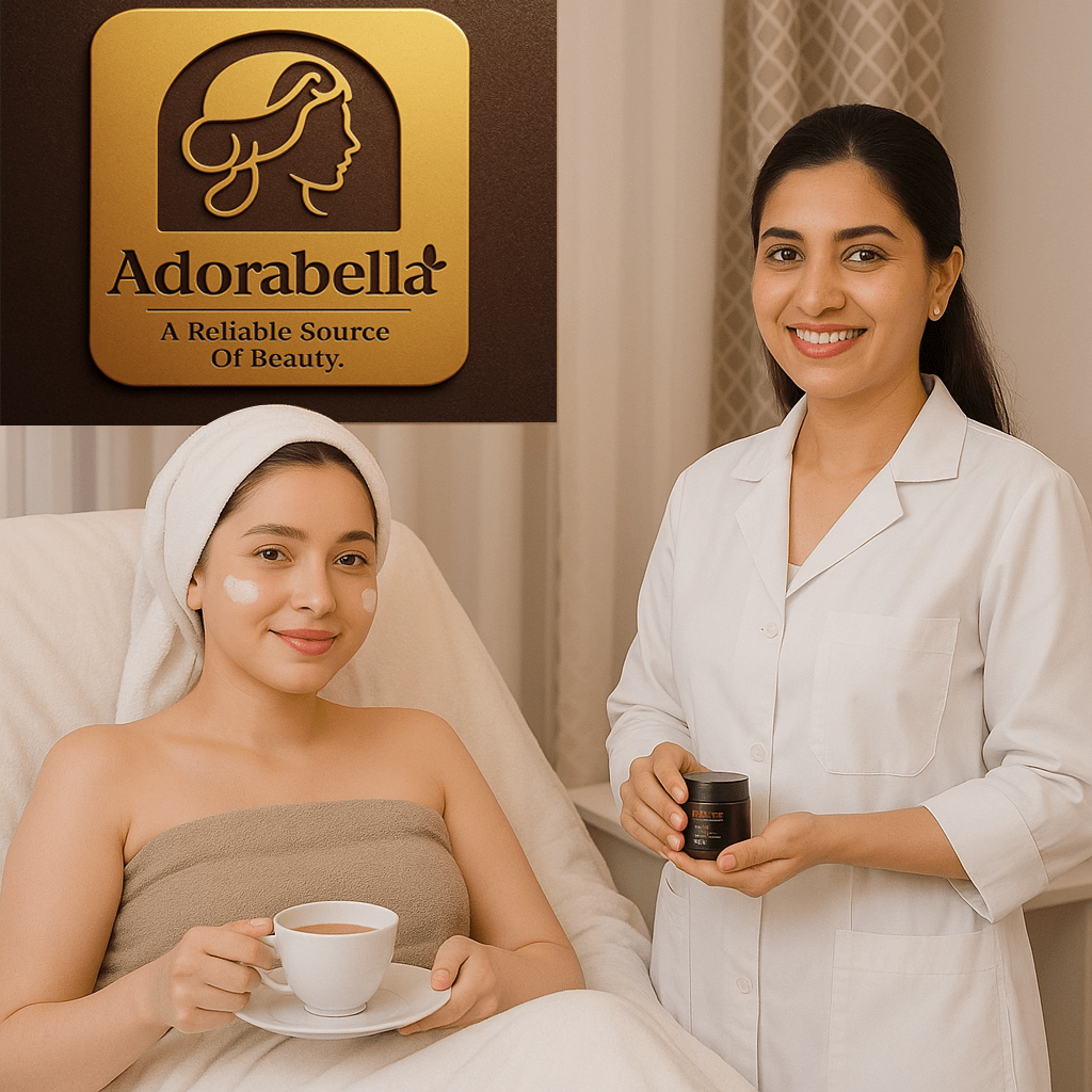 Bangladeshi girl receiving spa facial treatment at Adorabella beauty clinic