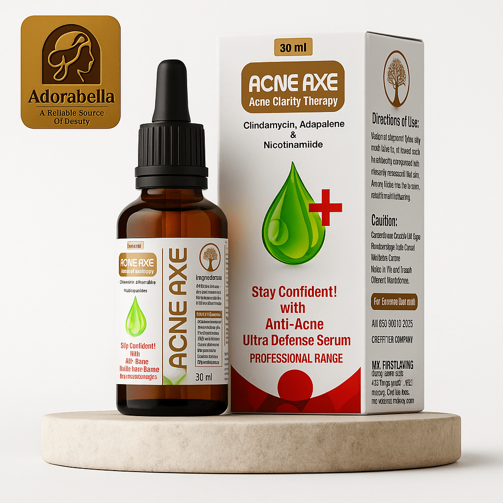 Acne Axe Acne Clarity Therapy Serum by Adorabella – 30ml with Clindamycin, Adapalene & Niacinamide